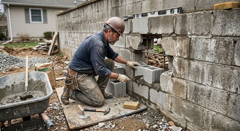 Block Wall Repair in Mableton, GA