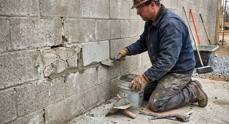 Cinder Block Wall Repair in Fairburn, GA