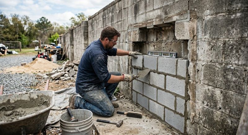 Cinder Block Wall Repair in Paulding County, GA