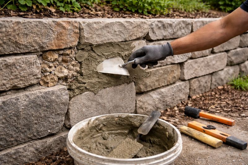 Stone Wall Repair in Smyrna, GA